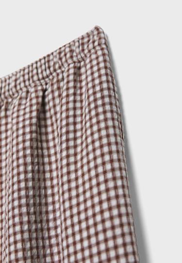 Checked voluminous trousers — Terracotta 8