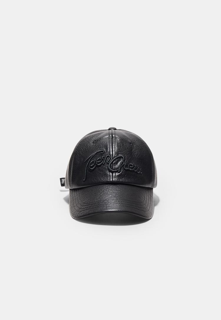 Stradivarius Șapcă Imitație De Piele Teen Crew Negru Os