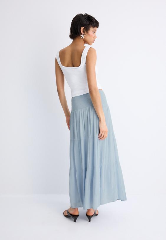 jupe a panneaux fil metallise