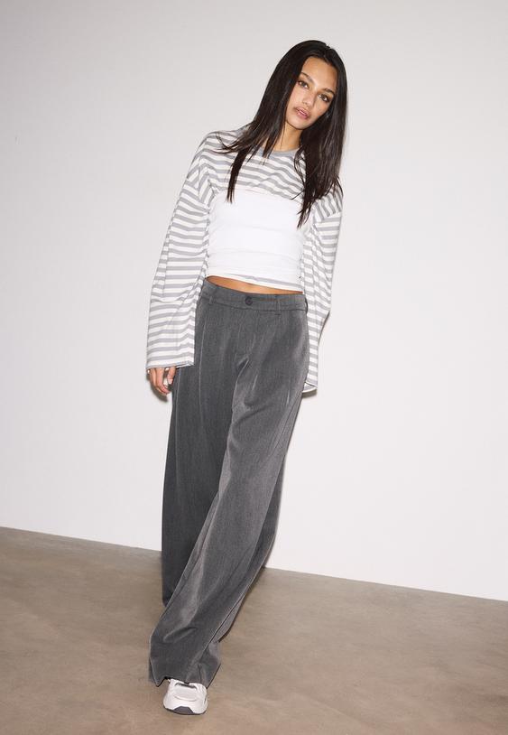 pantalon vestir wide leg pinzas