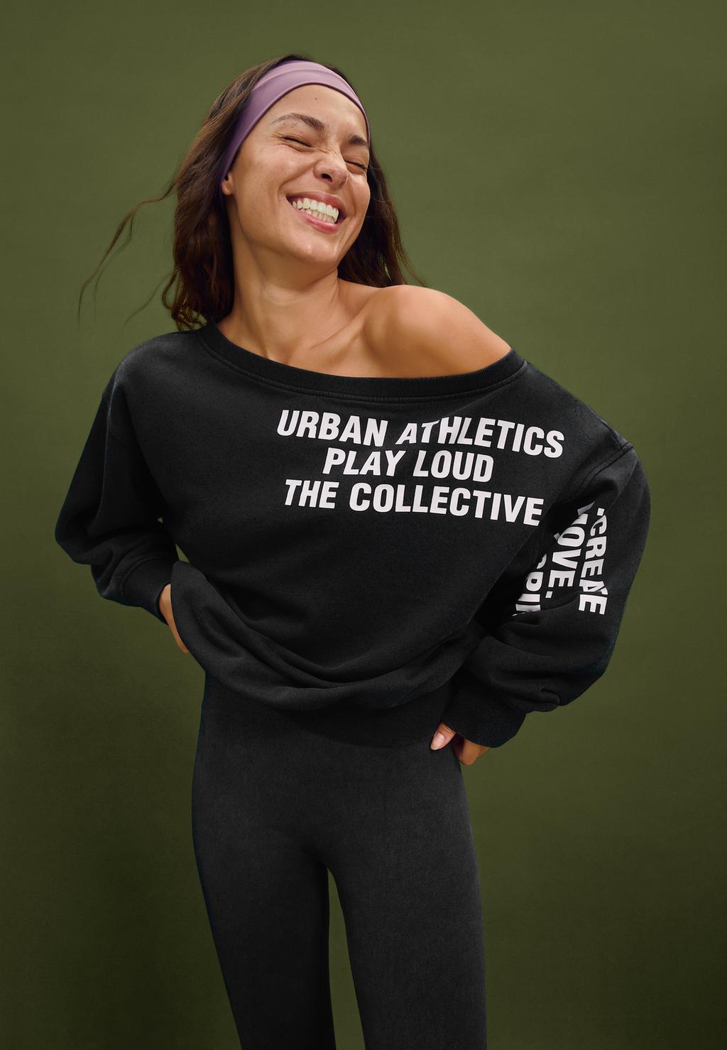 Sudadera estampada efecto lavado