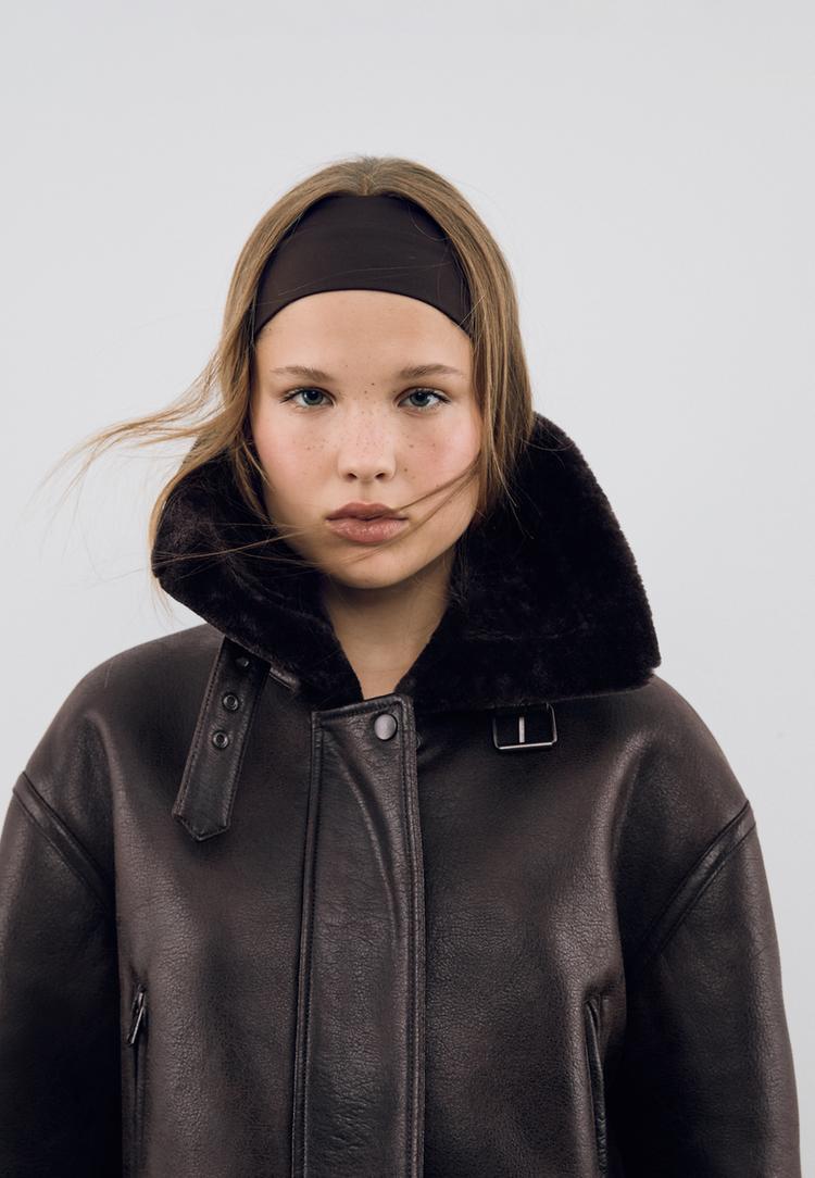 double faced faux leather jacket