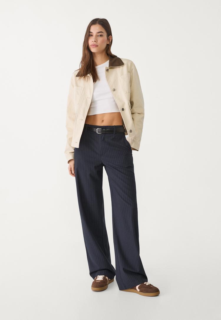 pantalon fluido recto vestir cinturon