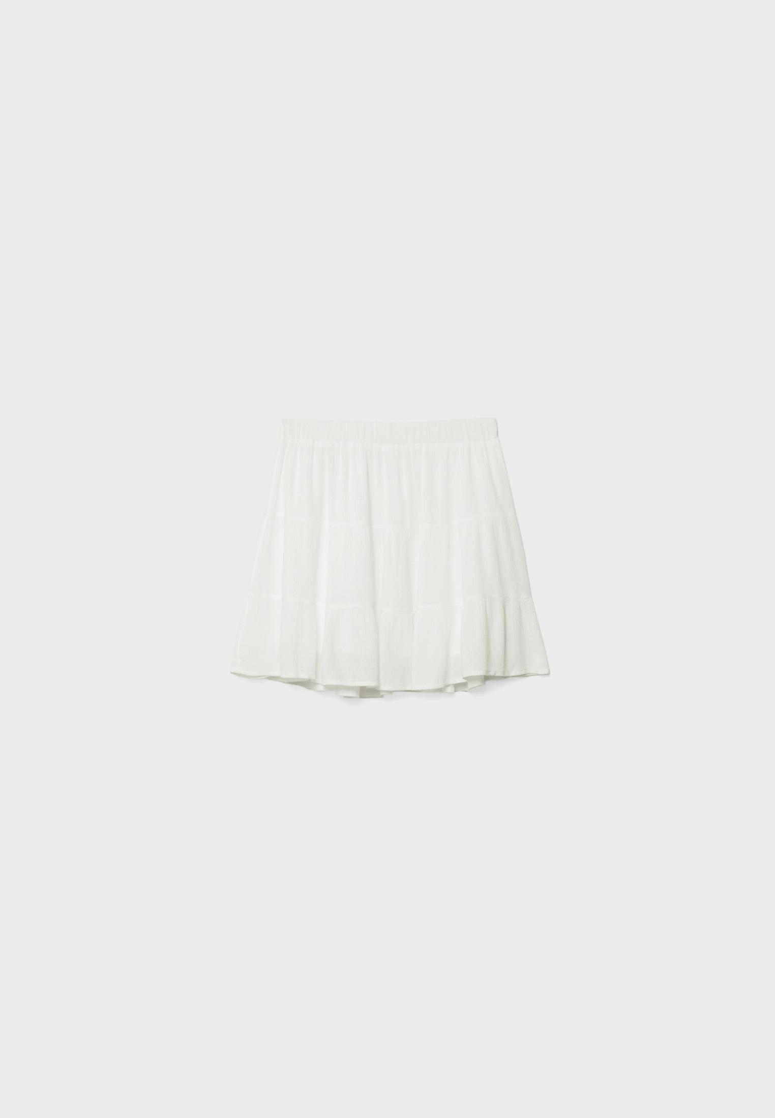 Flowing linen blend mini skirt - Women's fashion