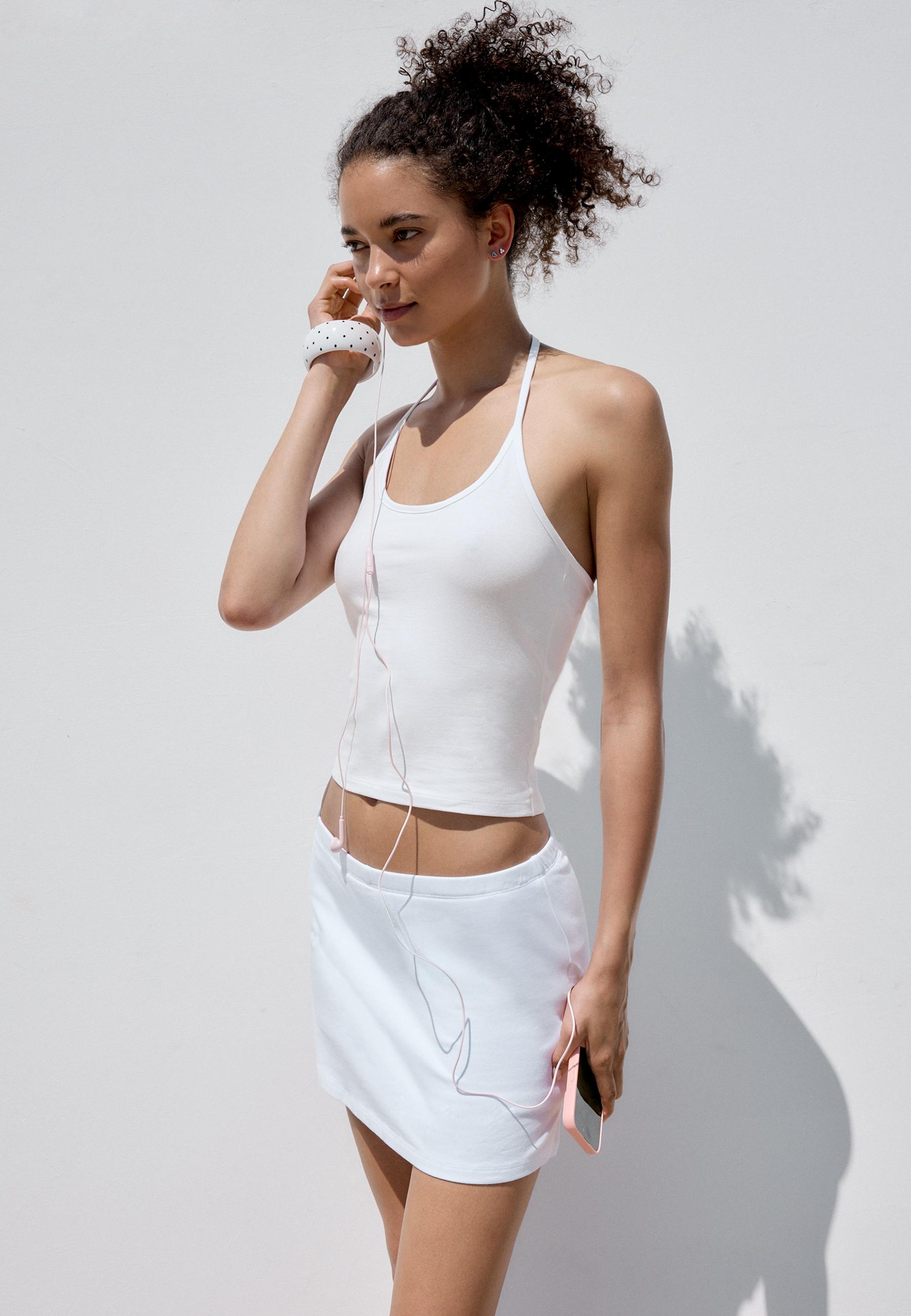 Knit halter top — Ecru