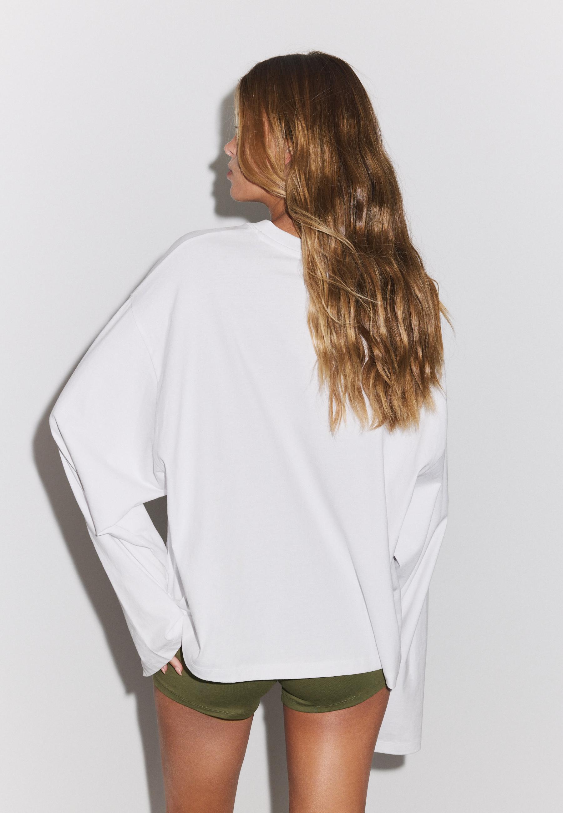 Boxy long sleeve T-shirt — White