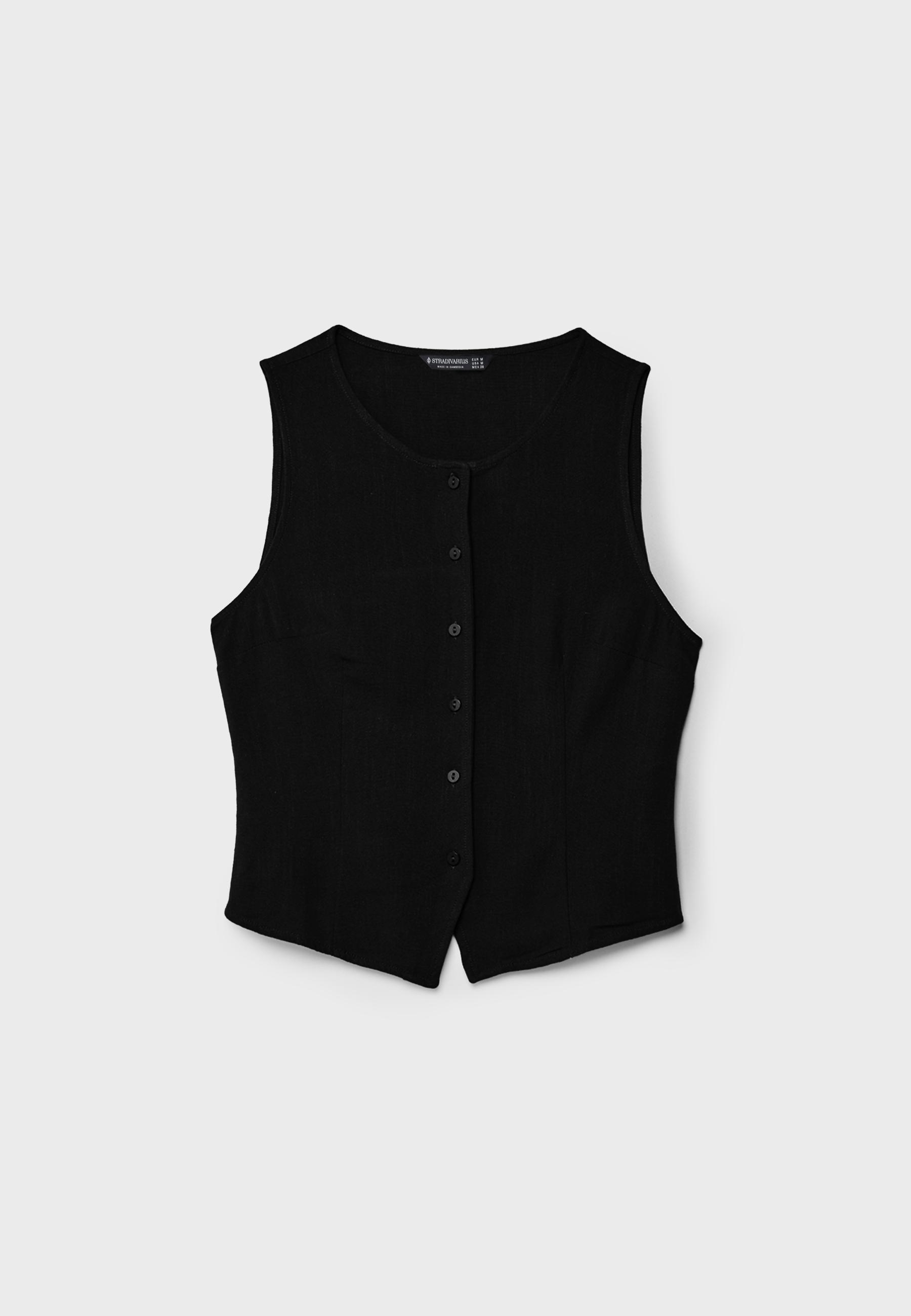 Buttoned waistcoat — Black (alternate view)