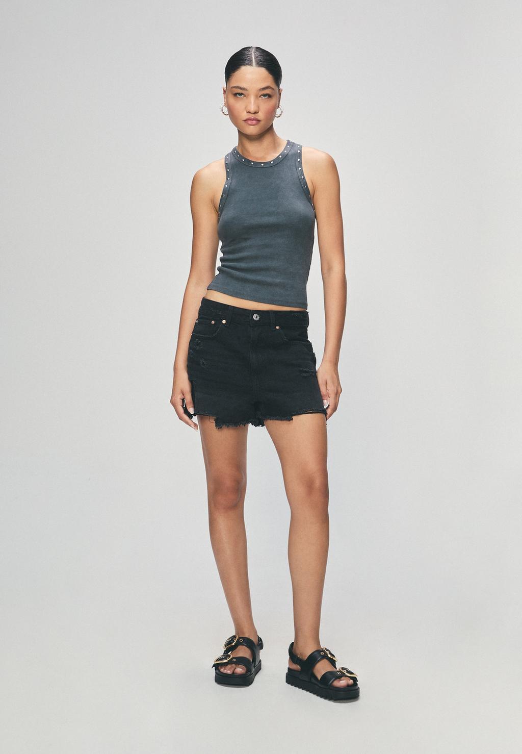 D75 Short denim rotos