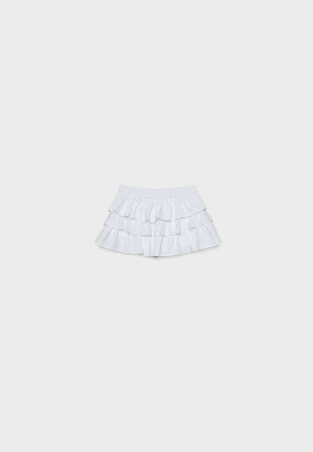 Culotte con balze e inserti in pizzo