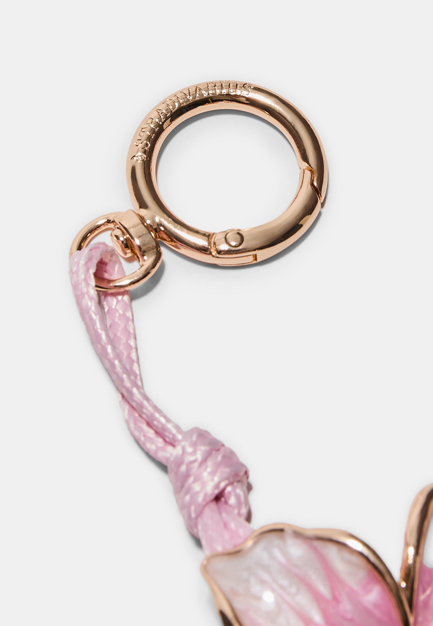 Enamelled flower charm — Pastel pink