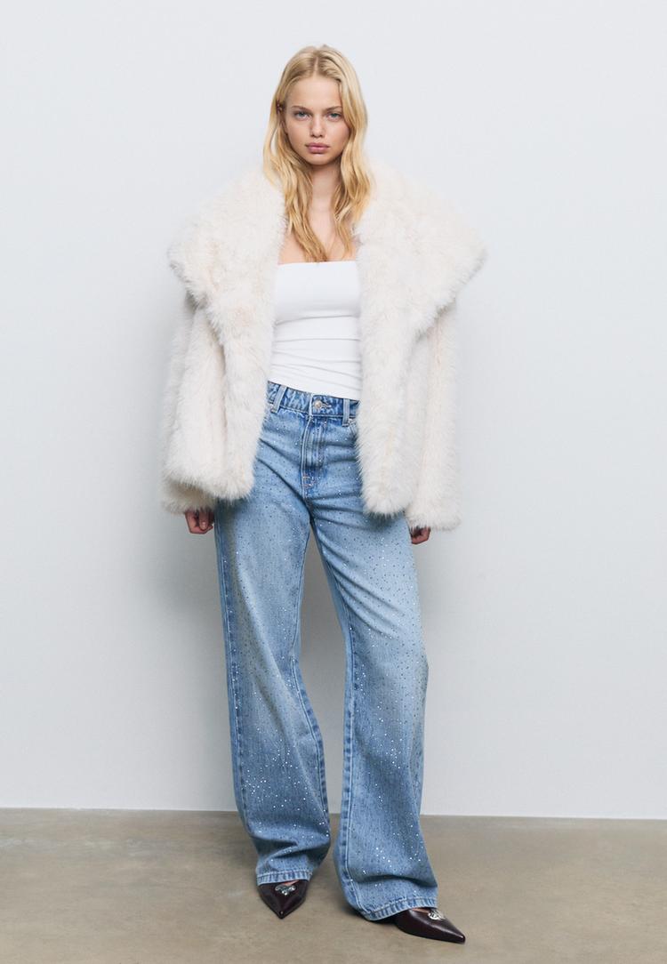 jeans straight fit brillos