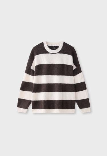 Oversize striped jumper — Brown 4