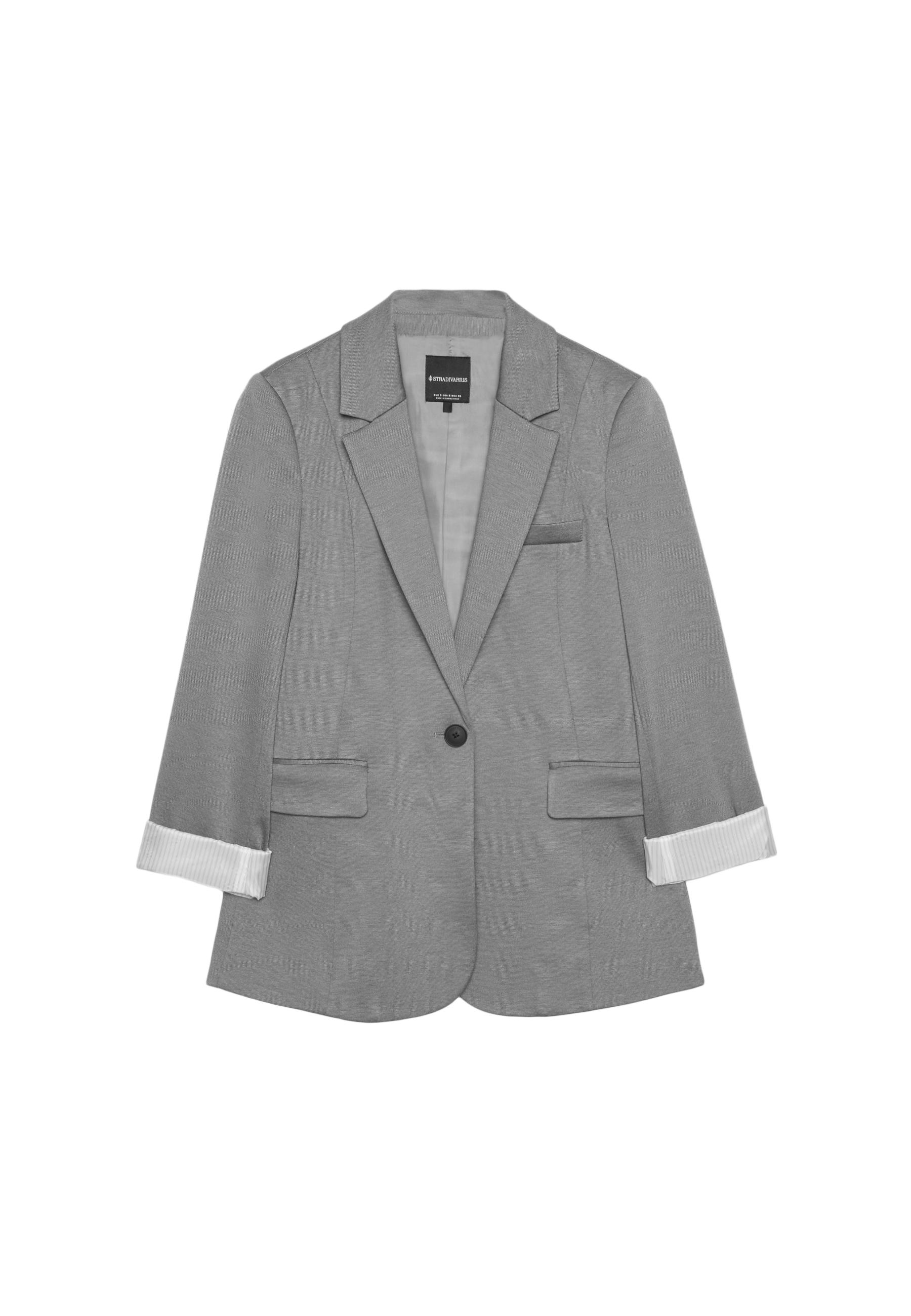 Basic knit blazer — Dark grey