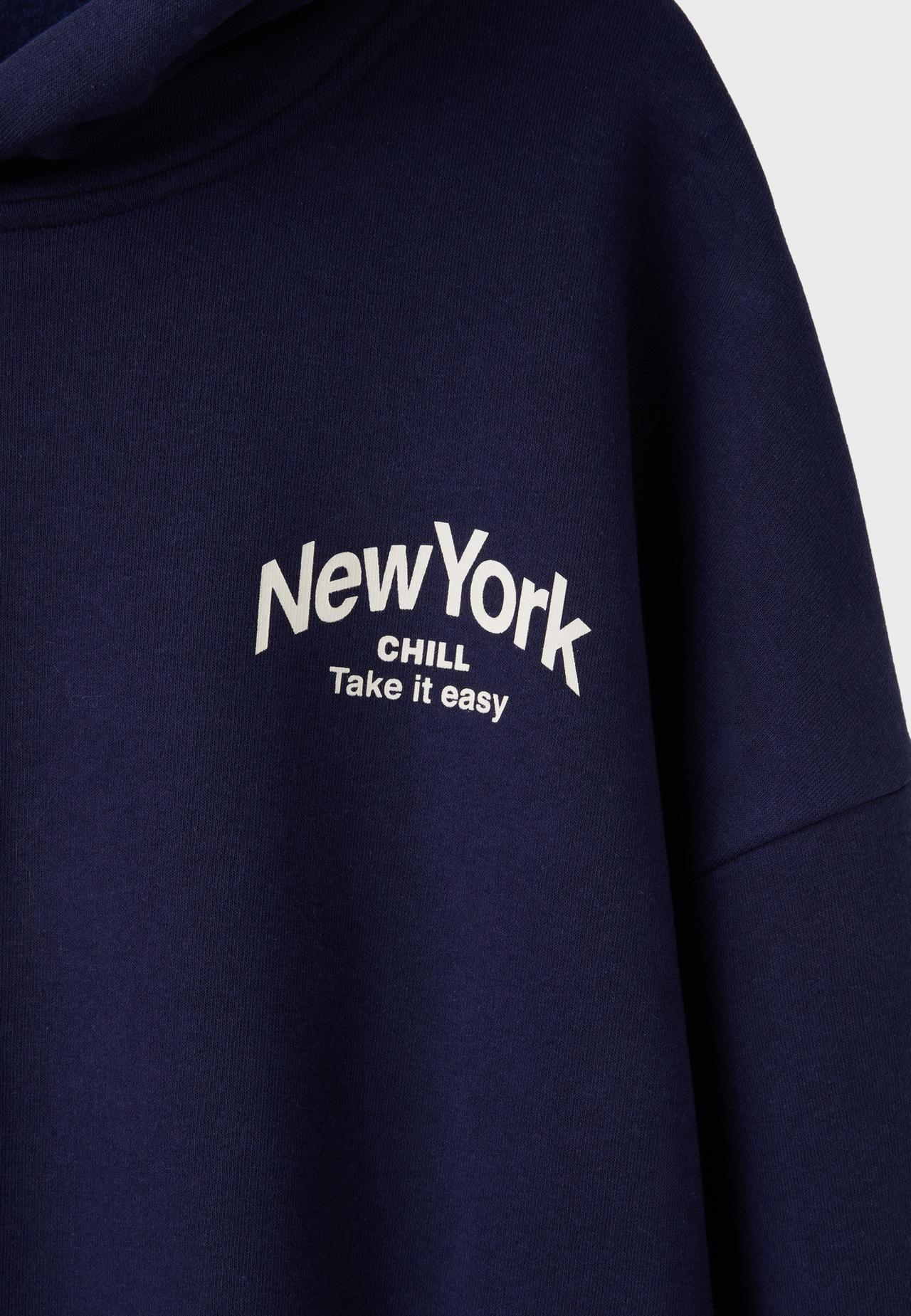 Graphic oversize sweatshirt — Navy blue