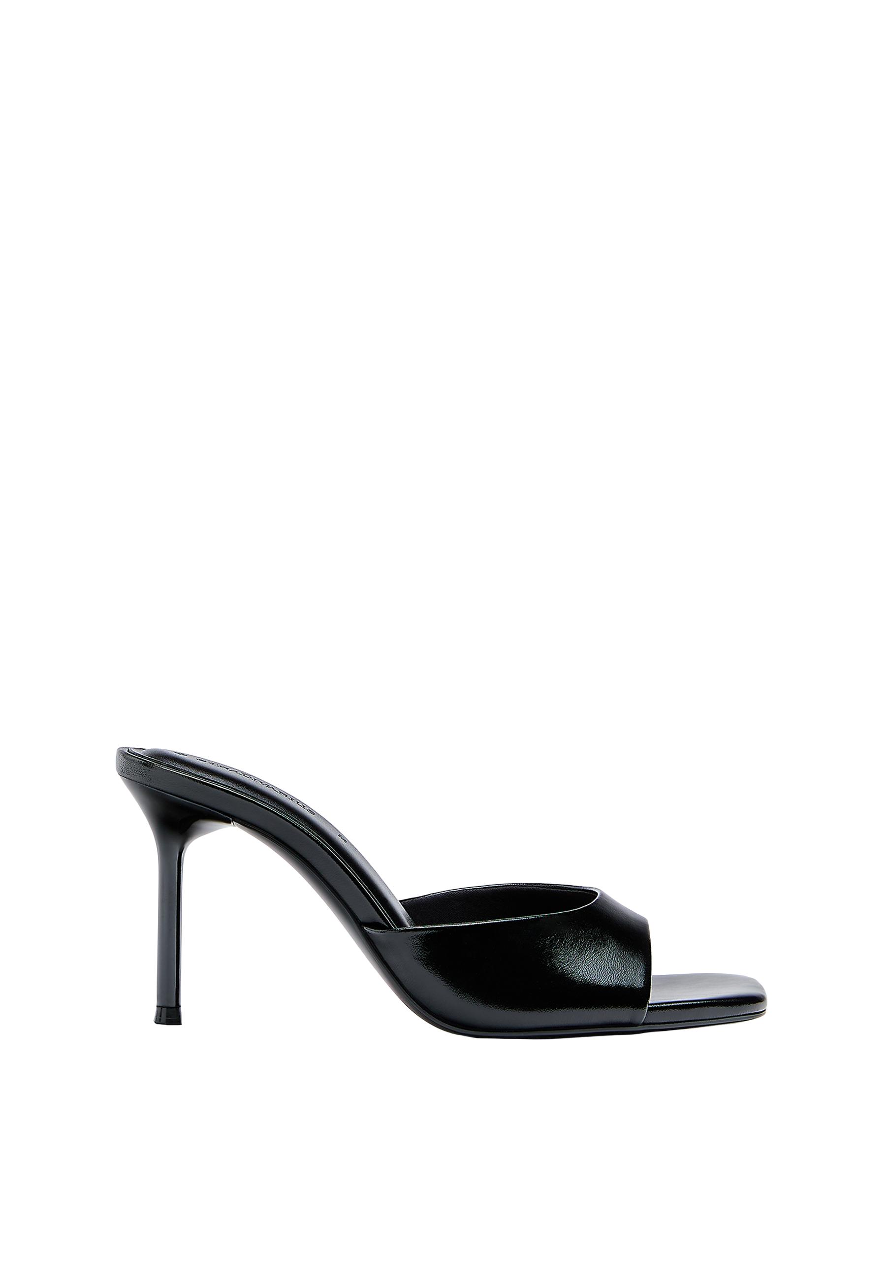 Heeled mule sandals — BLACK