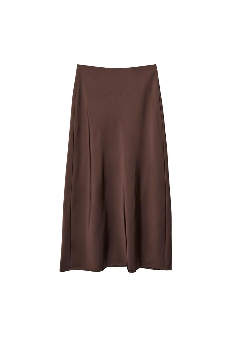 Jupe midi satinée