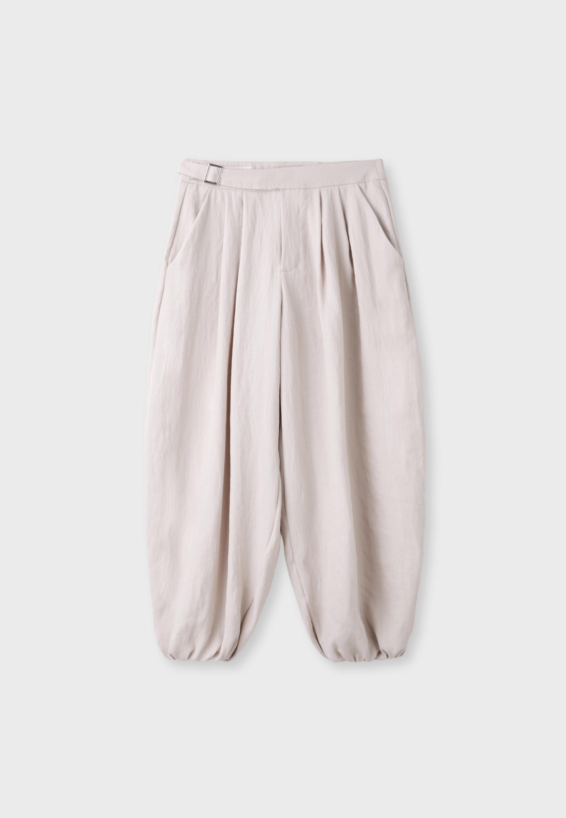 Sarouel trousers with buckle — Ecru