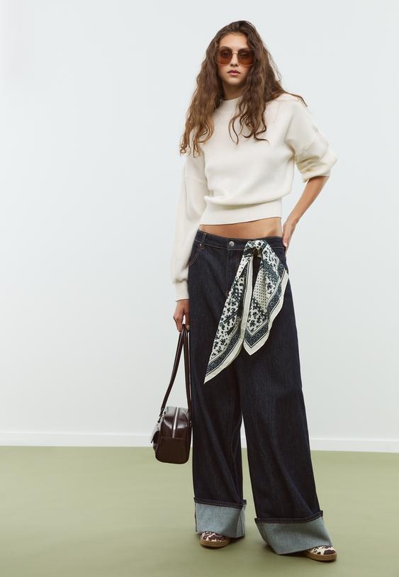 high neck knit sweater