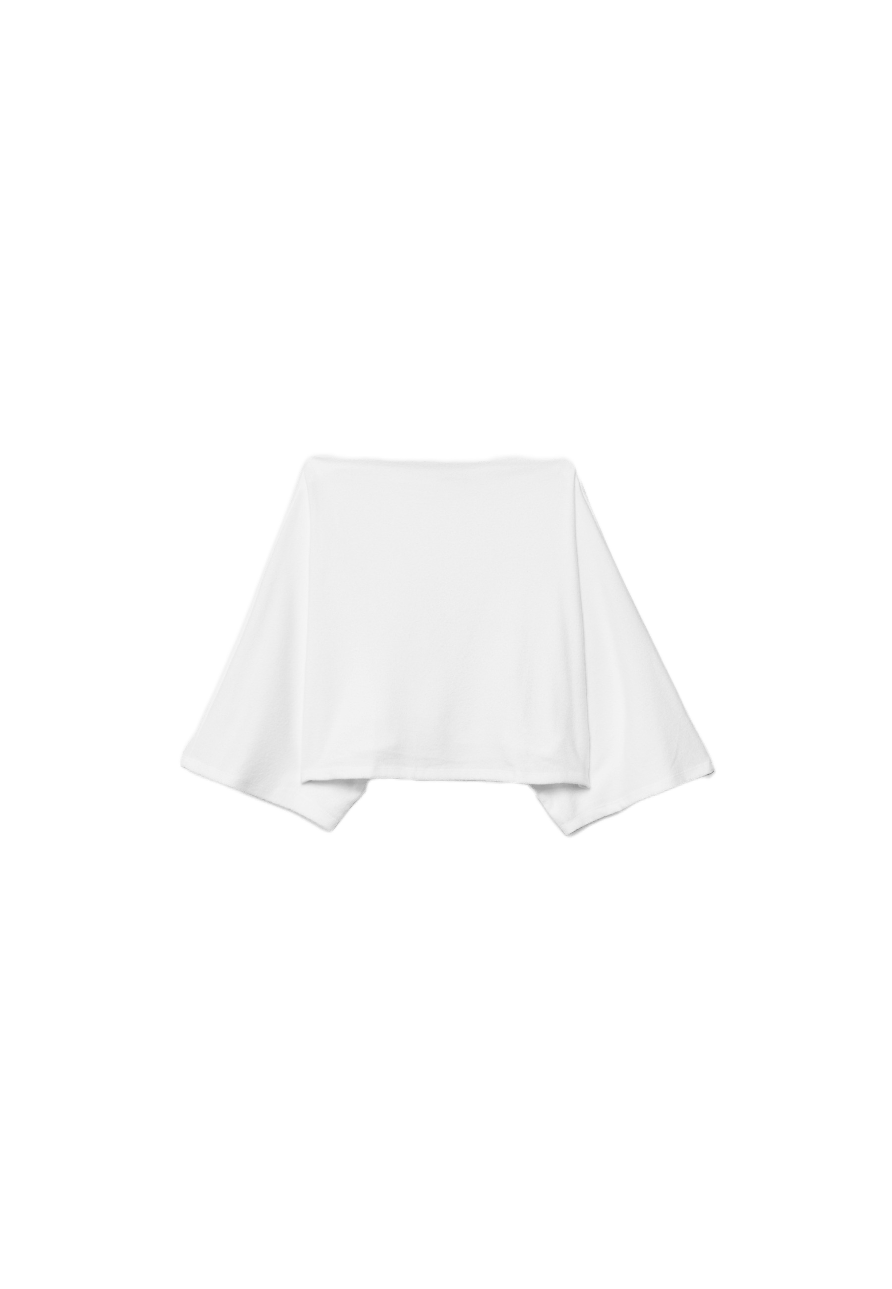 Boat neck cape top — Ecru