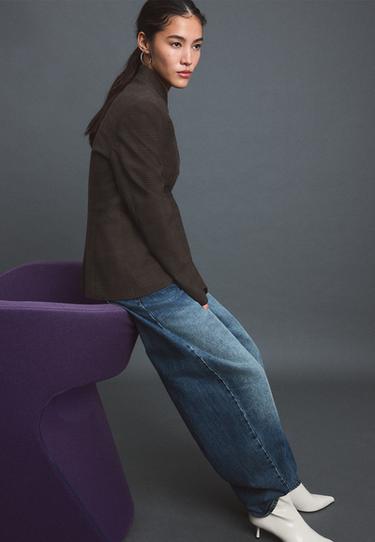 Asymmetric multi-button blazer — Brown 6