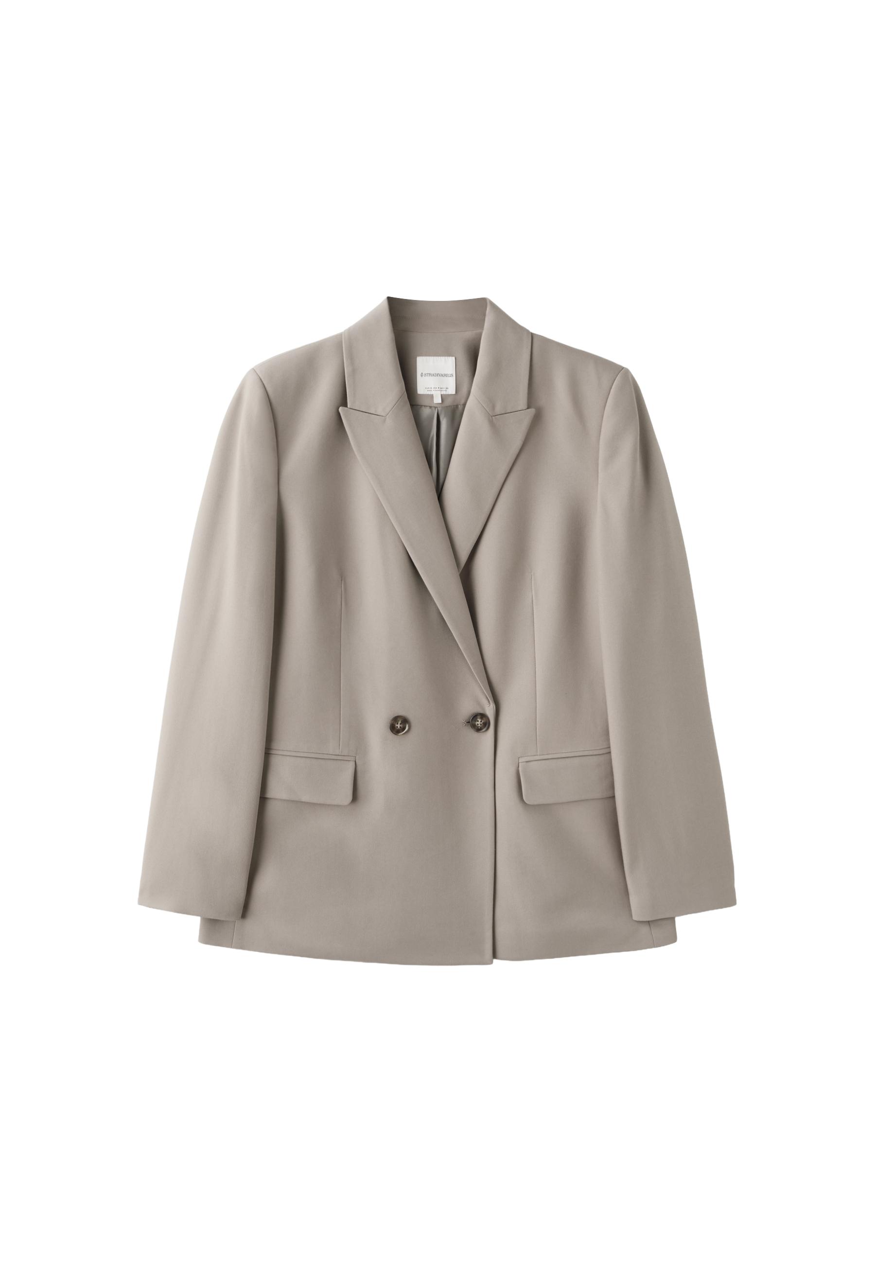 Stradivarius Düğmeli düz blazer ceket görsel 2