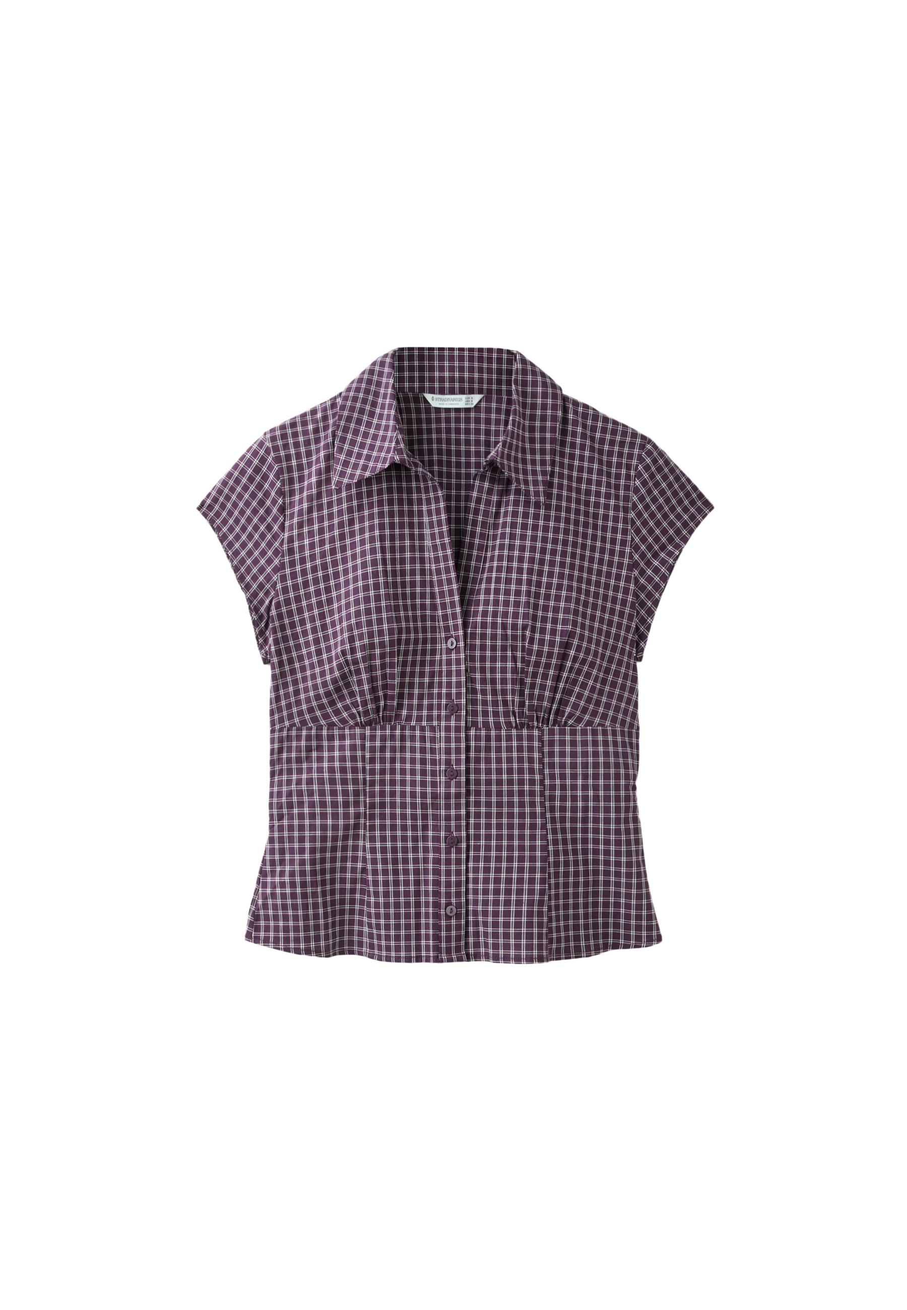 Short sleeve under-bust seam shirt — Purple