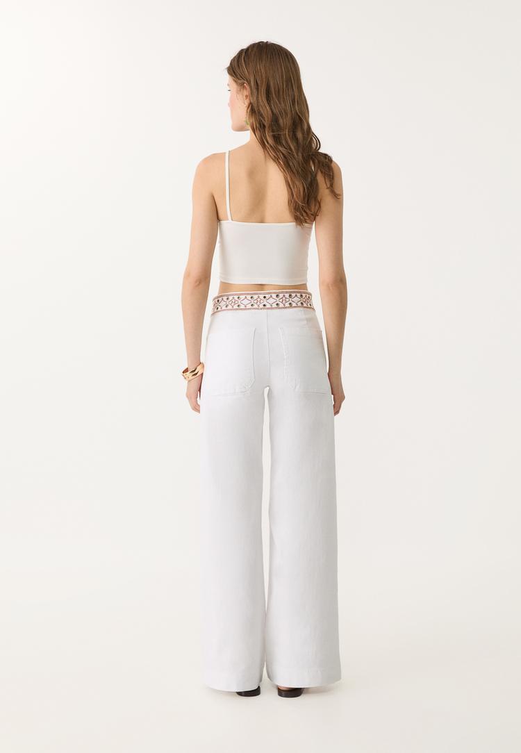 jeans minimal bordados