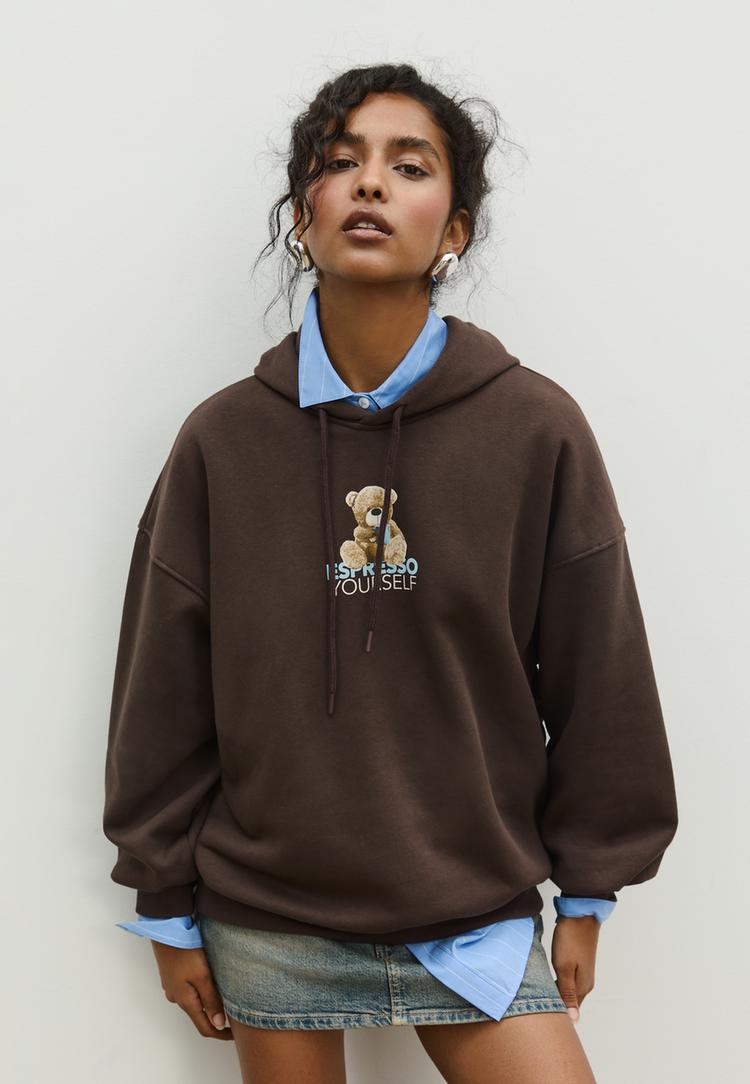 sweater met grafische capuchon