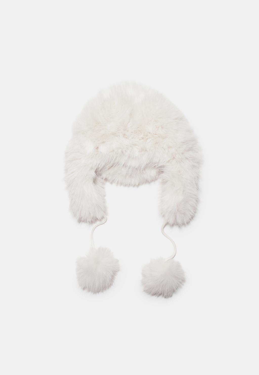 Fliegermütze mit Kunstfell-Pompons