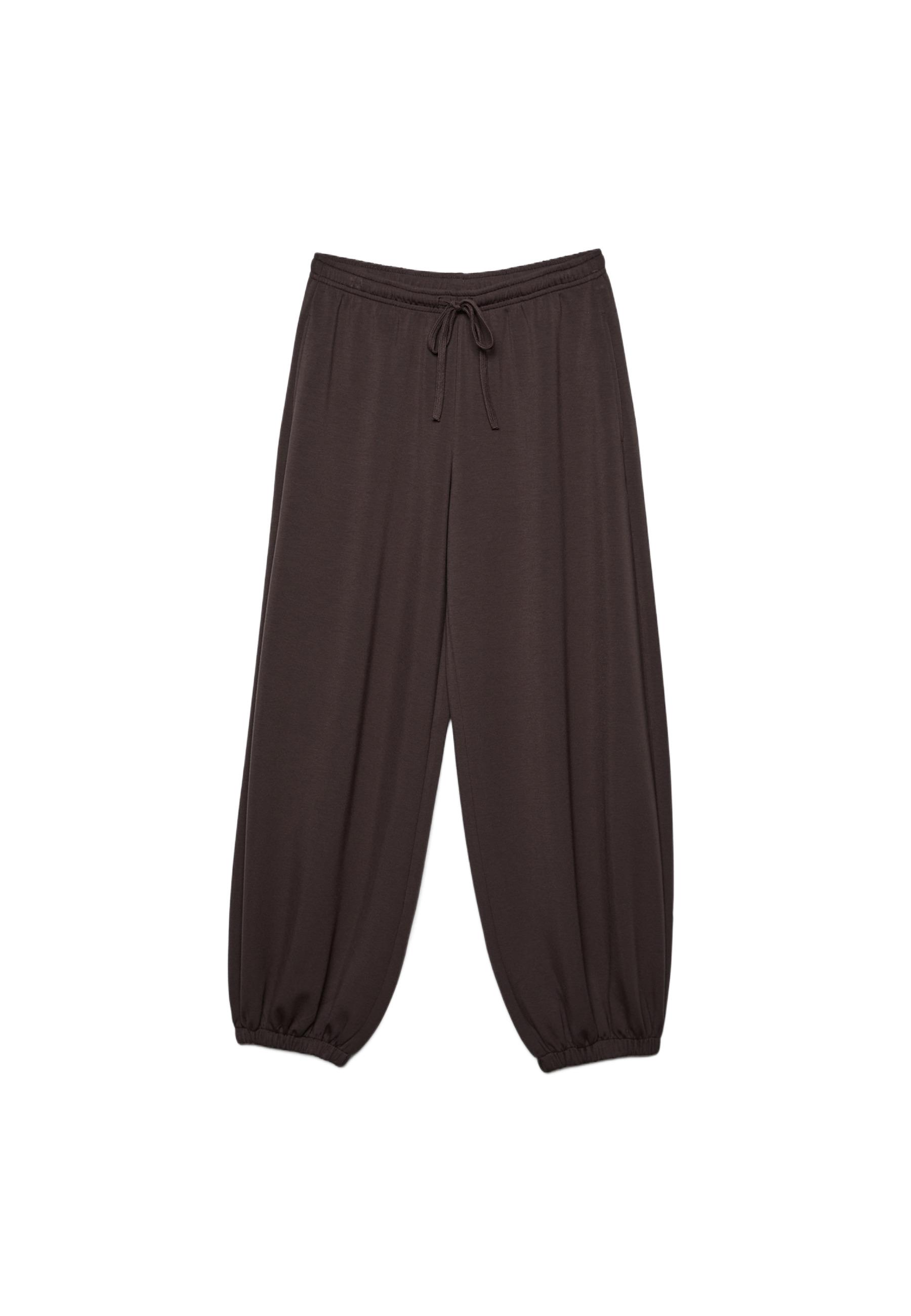 Soft-touch balloon jogger trousers — Brown