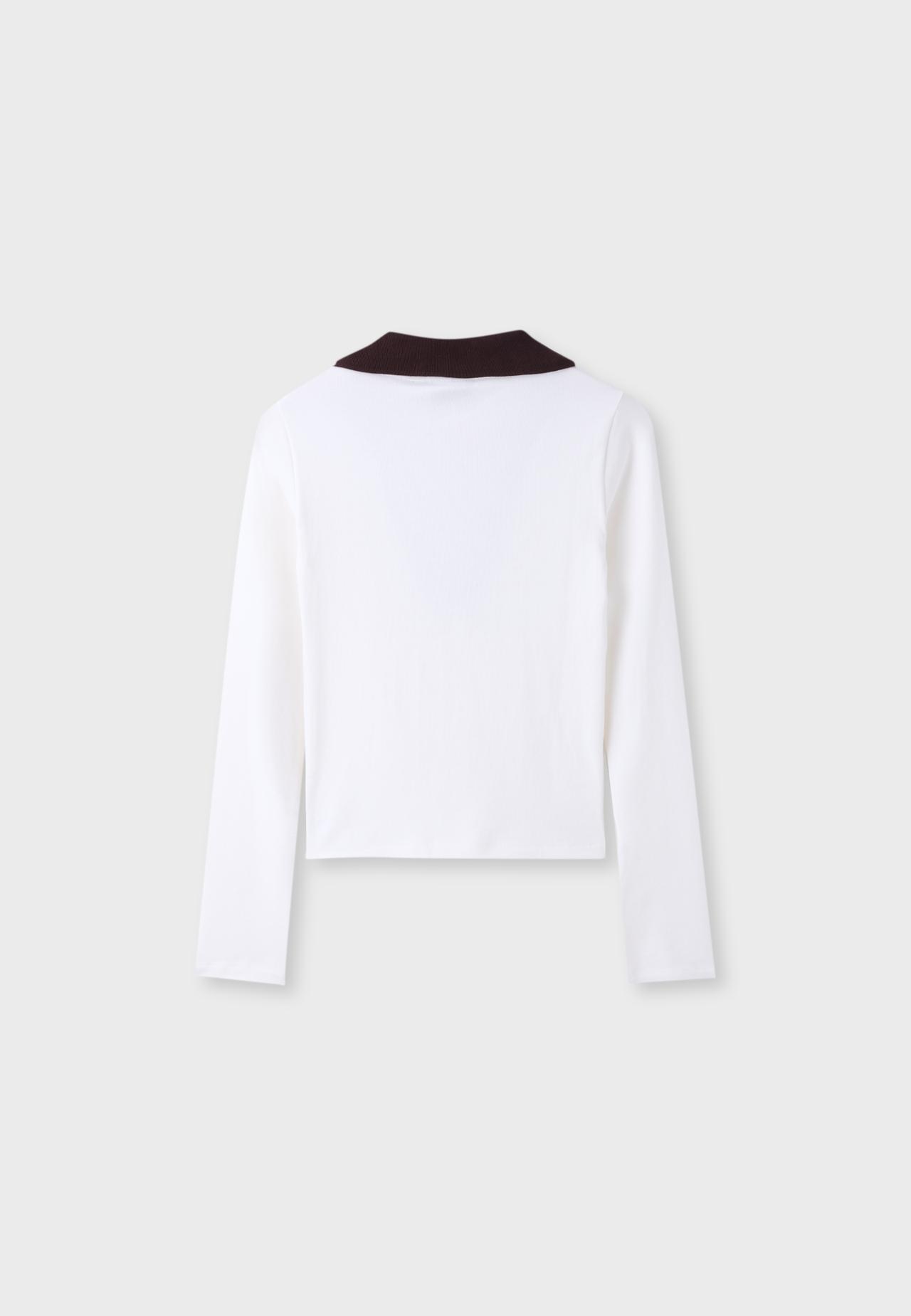B03 Stretch polo T-shirt — Ecru