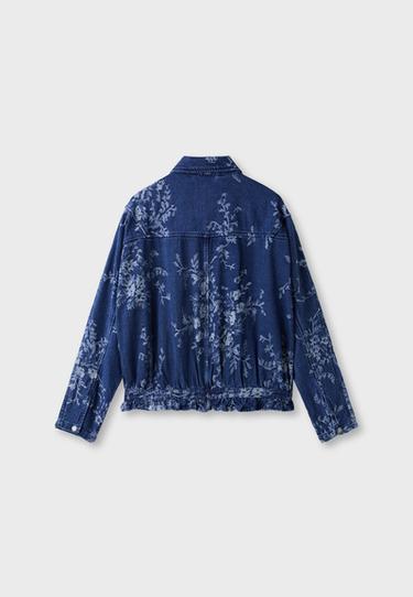 Floral jacquard jacket — MEDIUM BLUE DENIM 8