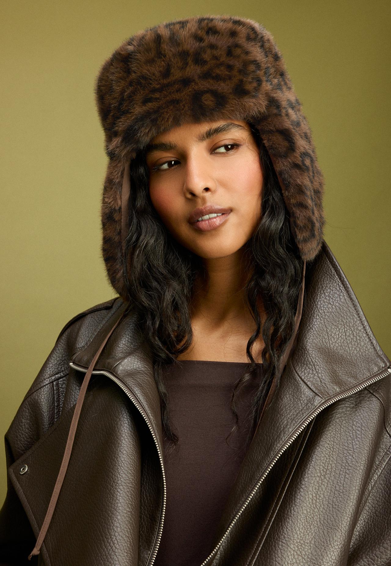 Reversible aviator hat — Brown