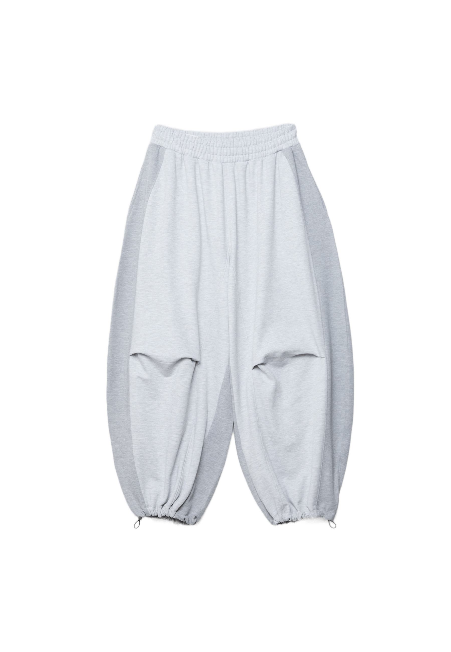 Balloon jogger trousers with toggles — Grey melange
