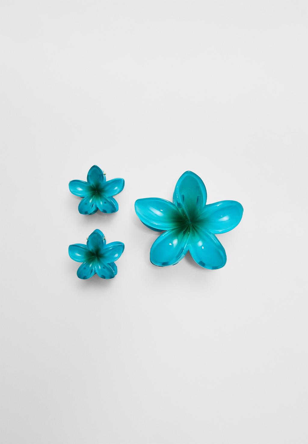 Pack of 3 floral hair clips