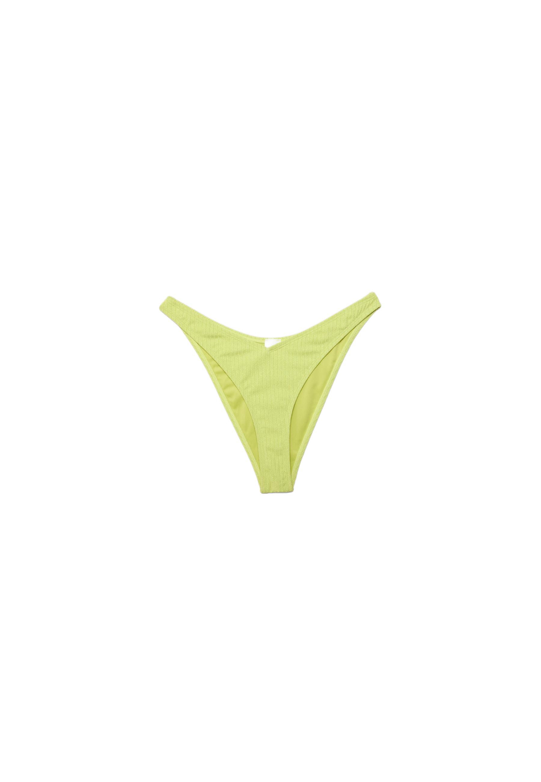 Ribbed Brazilian bikini briefs with glitter thread — Aquamarine