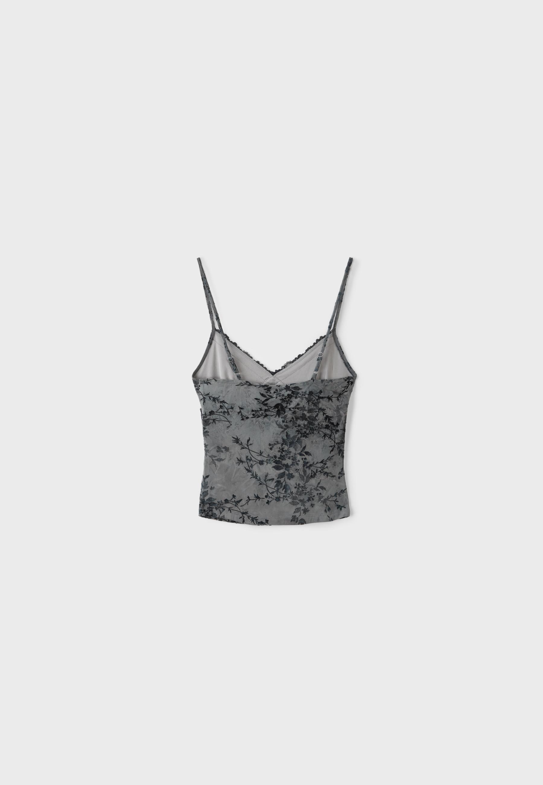 Felted lace fitted top — Dark grey