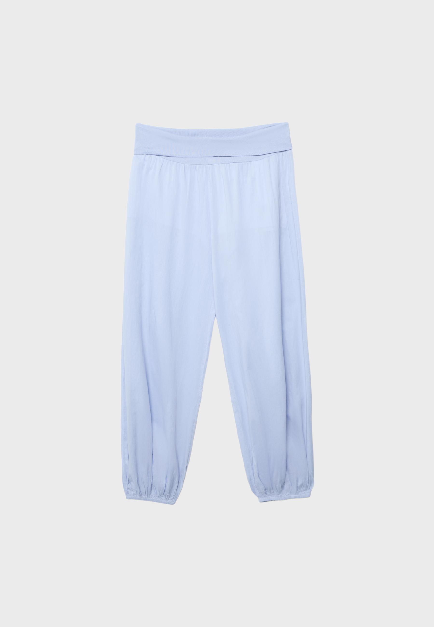 Balloon trousers with turn-down waist — Sky blue