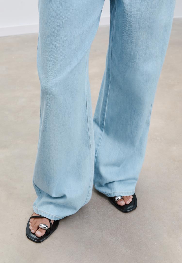 pantalon fluido largo denim