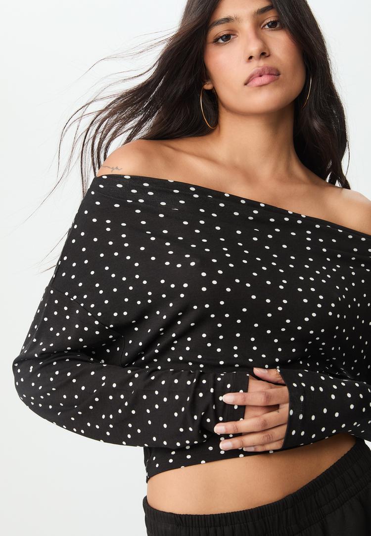 asymmetrical neckline top