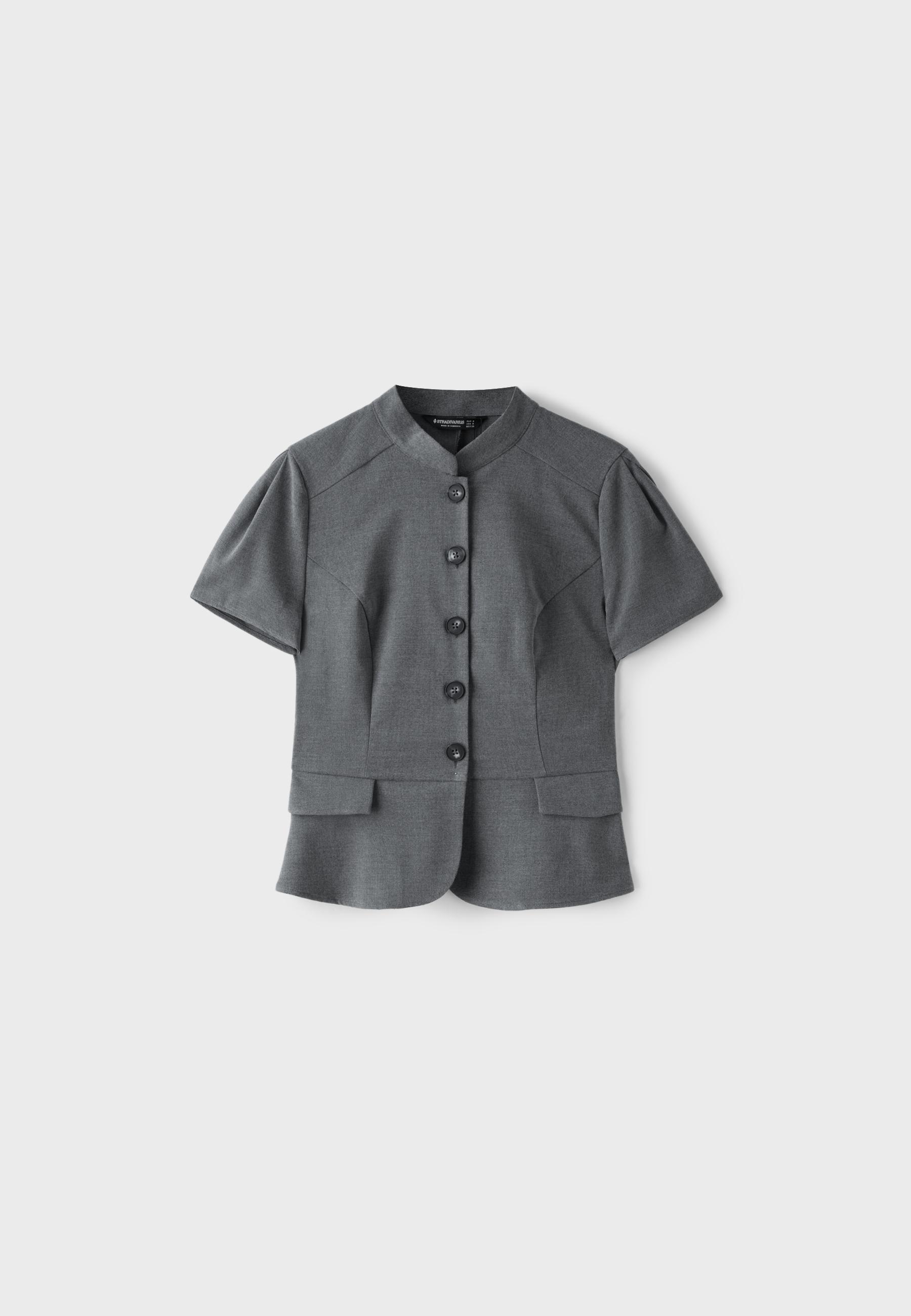 Fitted short sleeve shirt — Grey