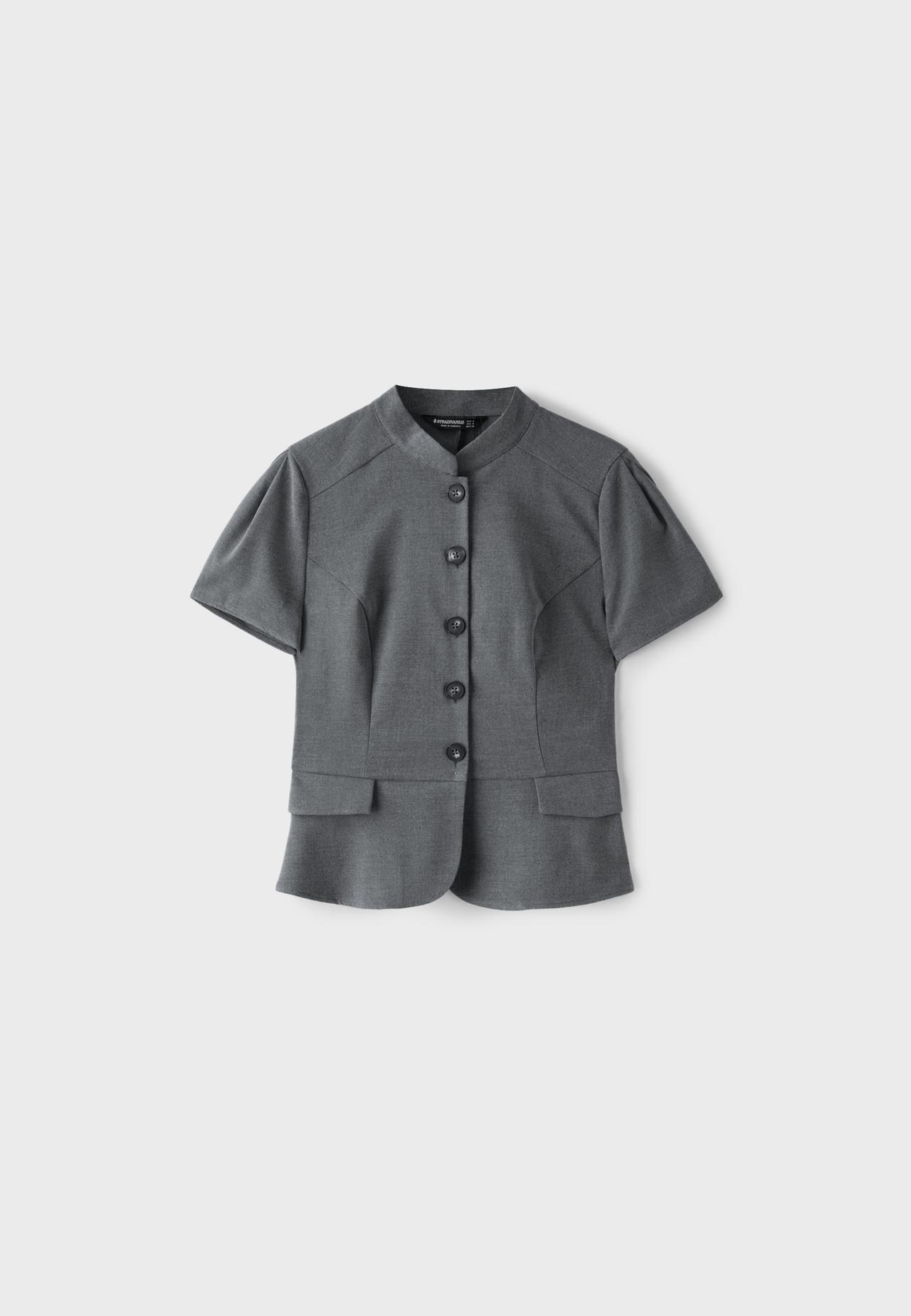 Fitted short sleeve shirt — Grey
