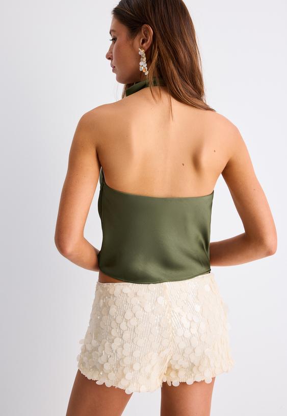 top halter saten