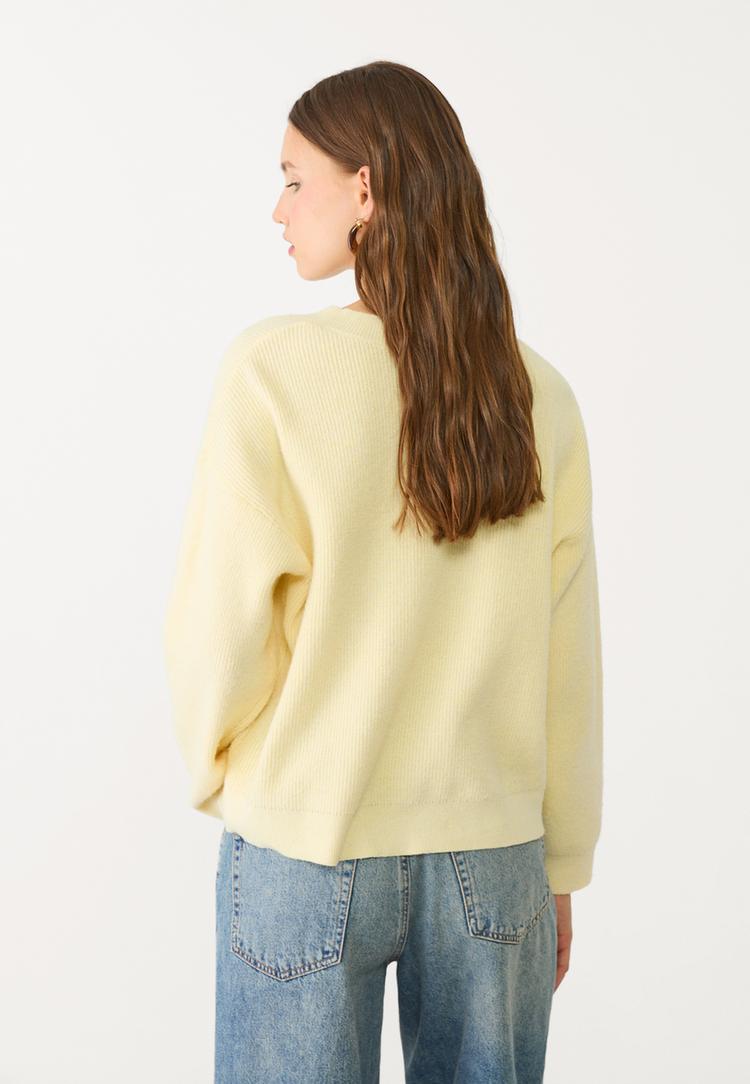 jersey cuello pico enfeltrado