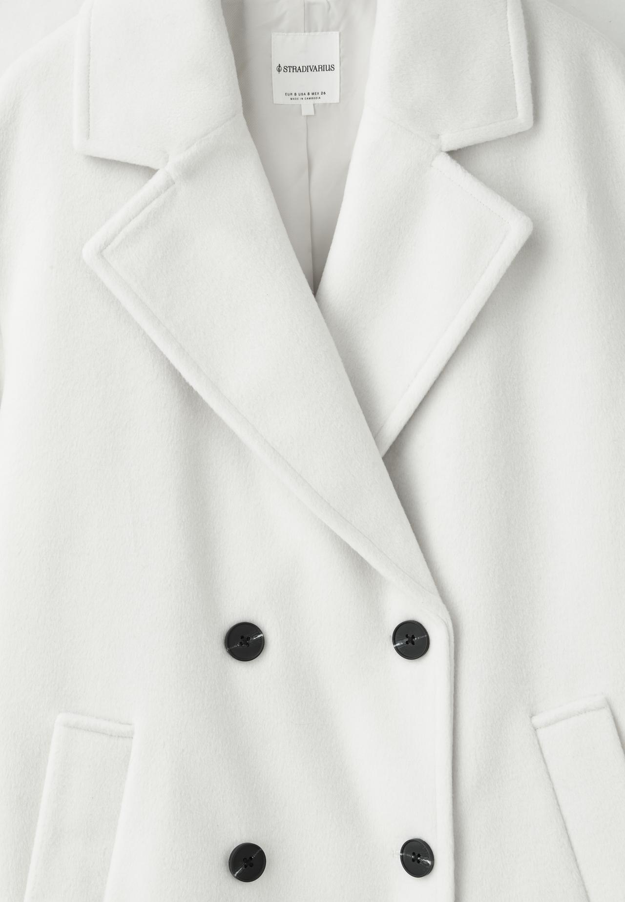 Long oversize soft-touch coat — White