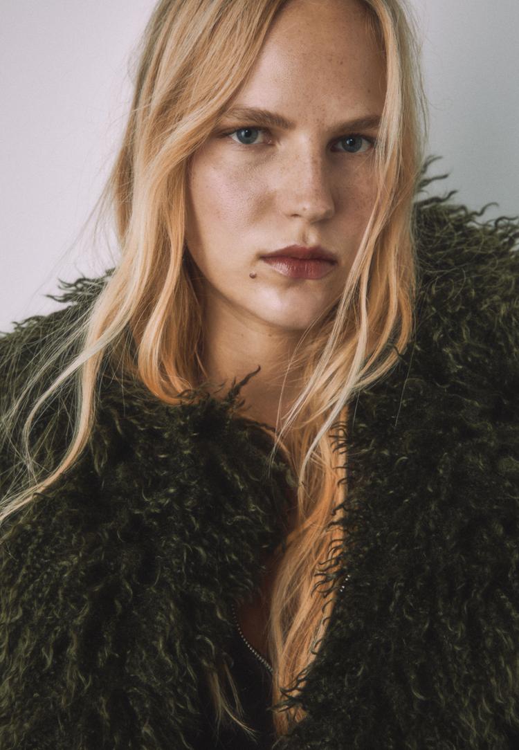 manteau mi long fausse fourrure