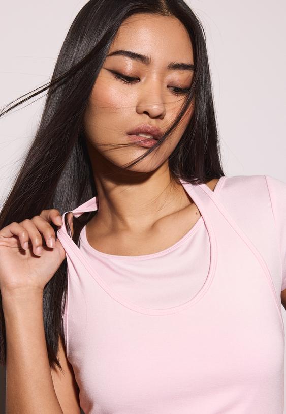 camiseta manga corta doble prenda