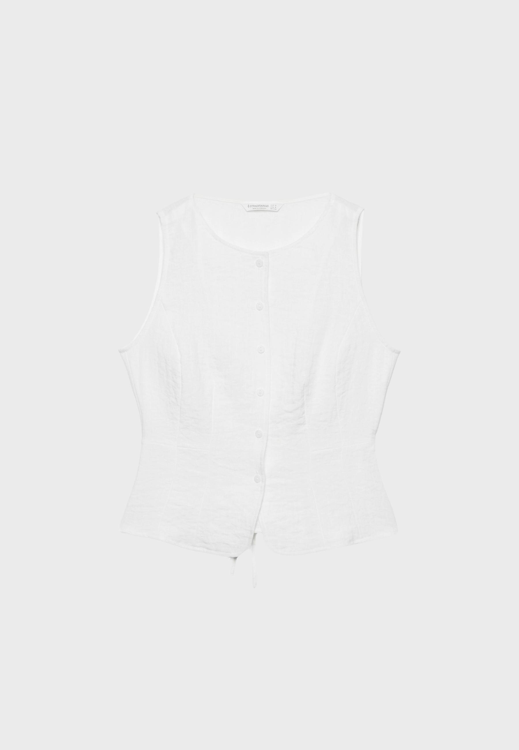 Buttoned waistcoat — Ecru