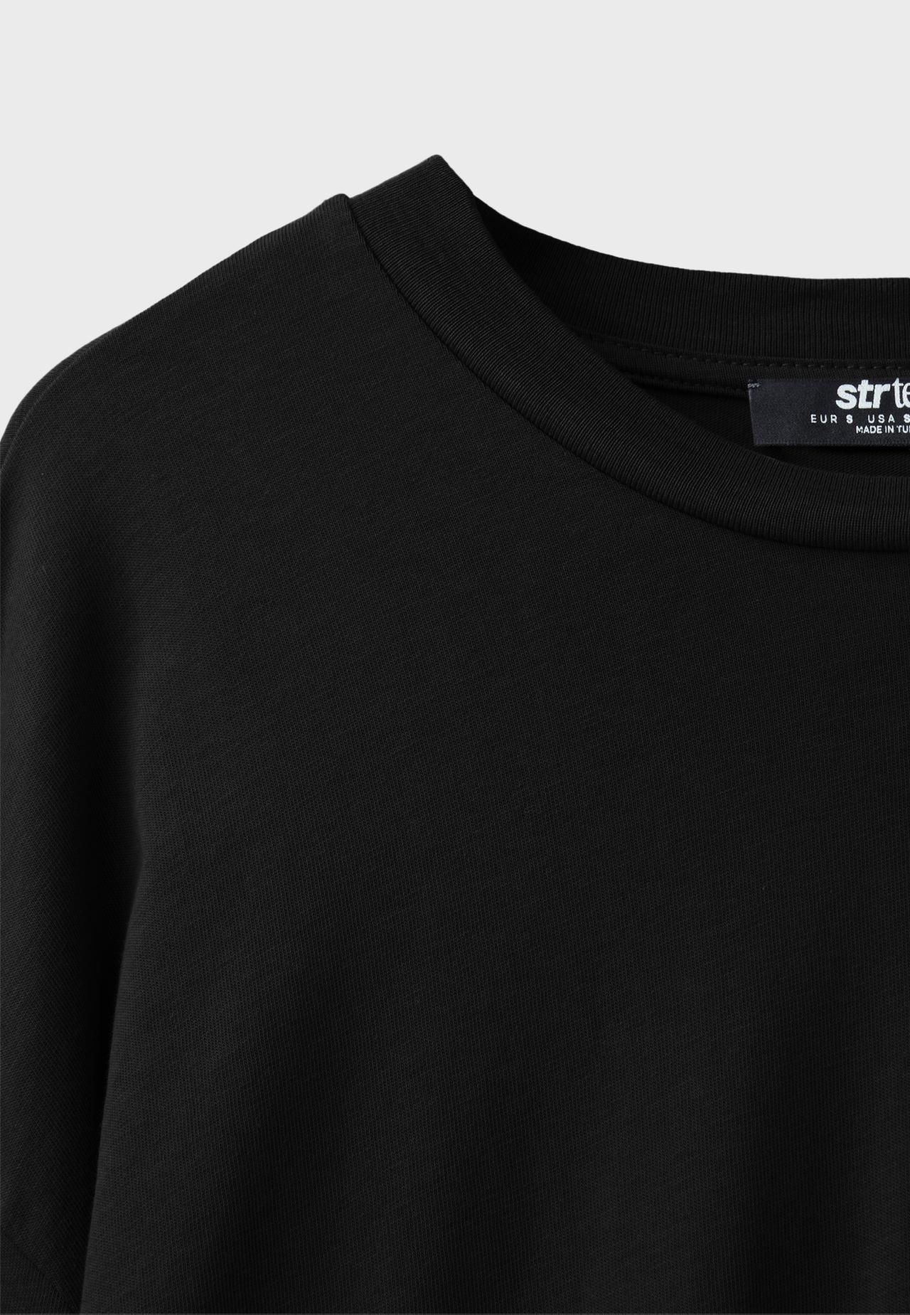 Boxy long sleeve T-shirt — Black