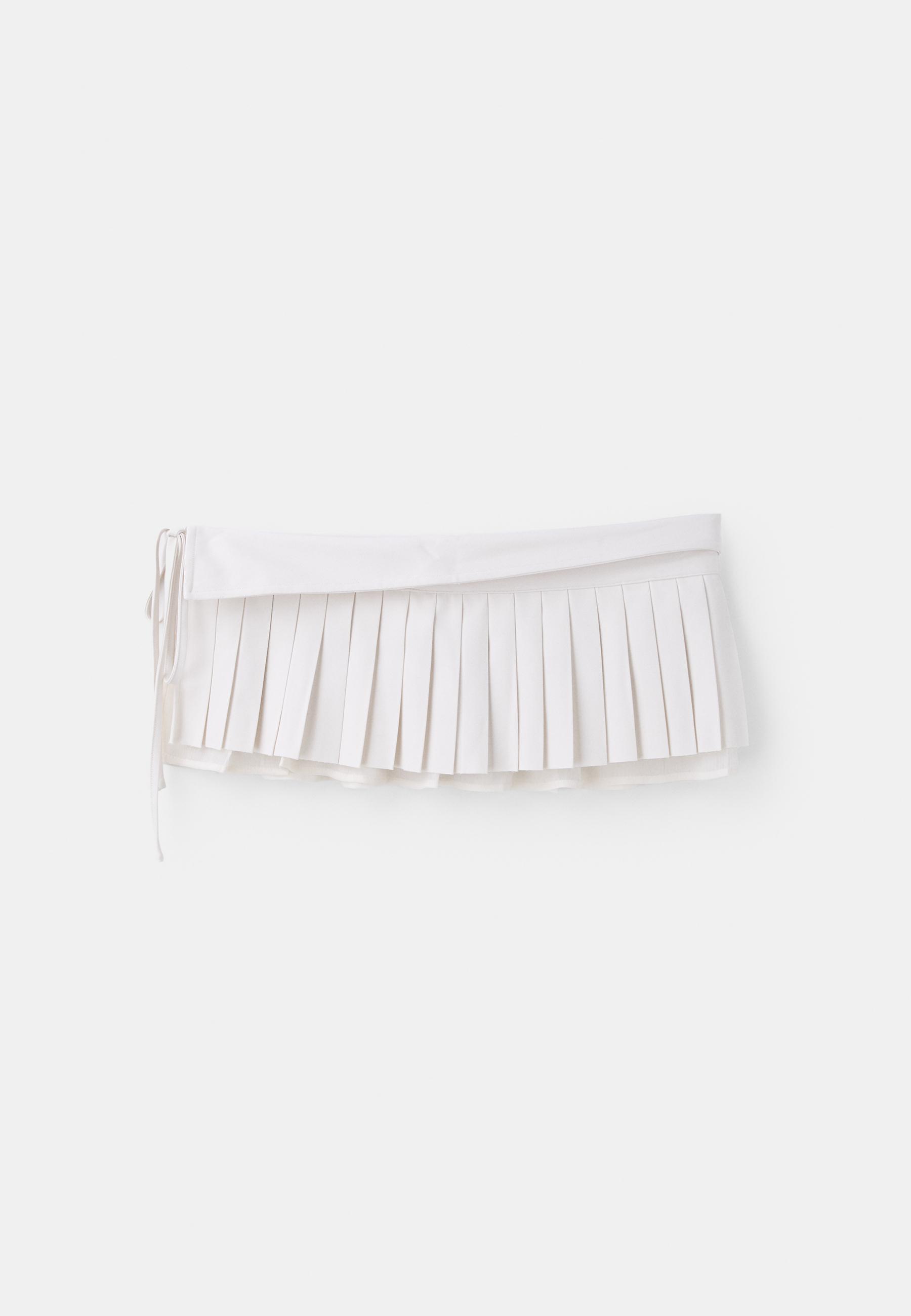Pleated skirt belt — Ecru